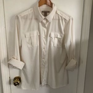 Cream Army Style Blouse
